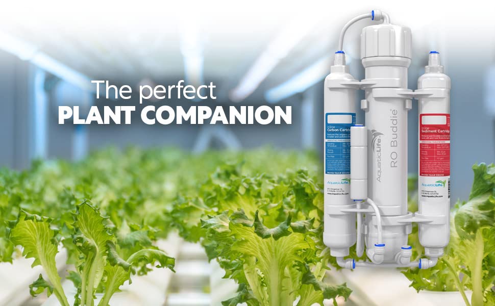 Aquatic Life RO Buddie 3-Stage Hydroponic Reverse Osmosis Water Filter System RO Filtration Unit, 75 GPD