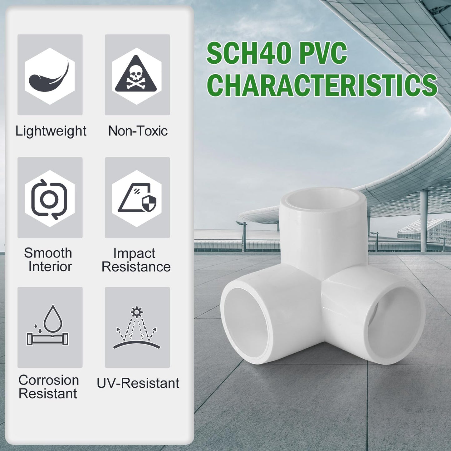 Zernmiarder 3 Way PVC Pipe Fittings 1/2 Inch, PVC Elbow Corner Side Outlet Tee Fitting, SCH40 Furniture Grade PVC Pipe Connectors - Fits 1/2" PVC Pipes, 4 Pieces