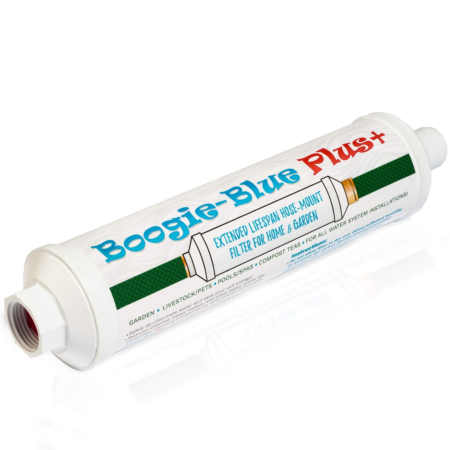 Boogie Blue Plus Garden Hose Water Filter for RV and Outdoor use - Removes Chlorine, Chloramines, VOCs, Pesticides/Herbicides Boogie Blue Plus High Capacity Filter - The Organic Gardener's Choice