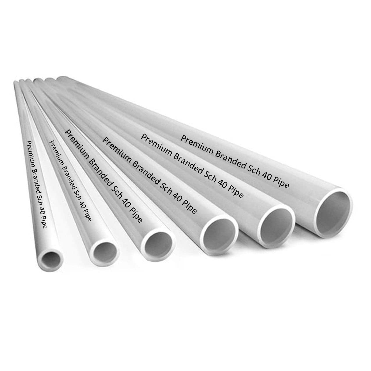 PVC Pipe Sch40 1/2 Inch (0.5) White Custom Length 1FT Feet