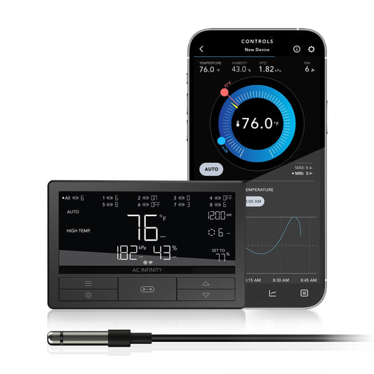 AC Infinity Controller 69 PRO+, Smart Environmental Controller 8-Port with Temp, Humidity, VPD, Timer, Cycle, Schedule Controls, for Grow Tent Cooling Ventilation Lighting (Bluetooth + WiFi, 8-Port)