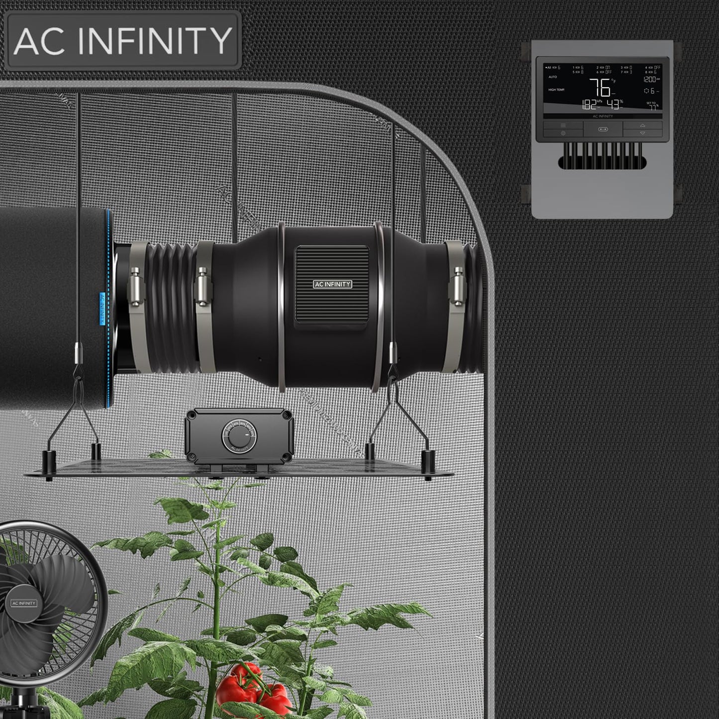 AC Infinity Controller 69 PRO+, Smart Environmental Controller 8-Port with Temp, Humidity, VPD, Timer, Cycle, Schedule Controls, for Grow Tent Cooling Ventilation Lighting (Bluetooth + WiFi, 8-Port)